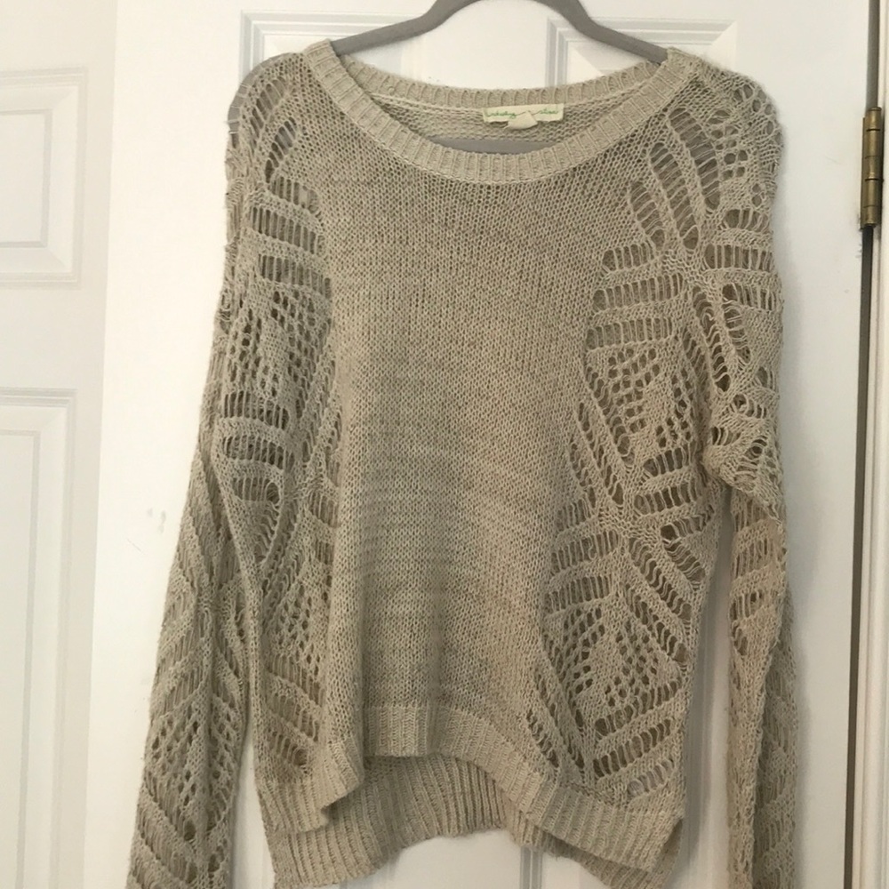 Beige sweater with intricate cutouts!!